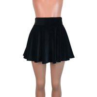 Black Velvet Skater Skirt - High Waist Mini Festival Clothing Boho | Etsy (US)