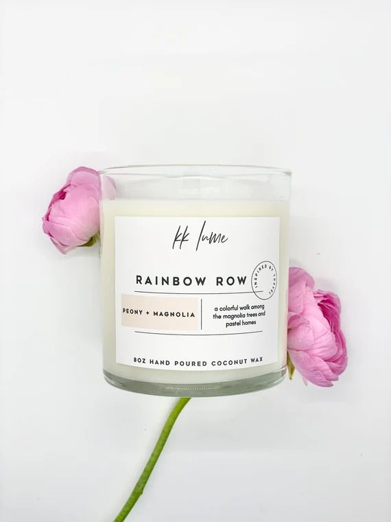 RAINBOW ROW  peony  magnolia  coconut wax candle | Etsy | Etsy (US)