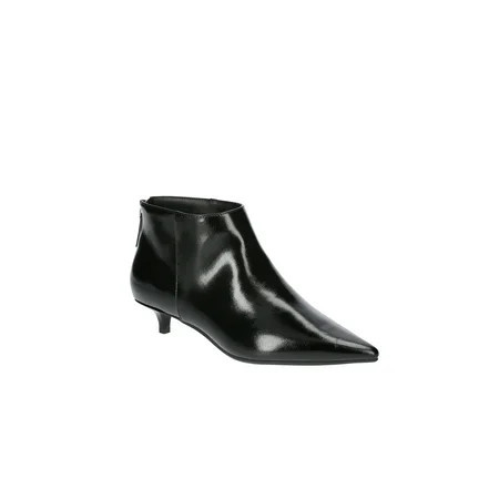 Scoop Women s Faux Leather Kitten Heel Ankle Booties | Walmart (US)