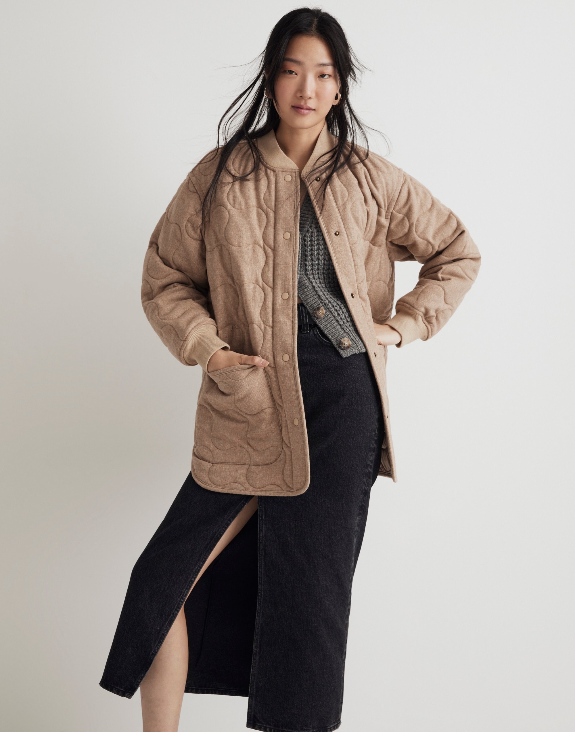Quilted Oversized Bomber Jacket | Madewell