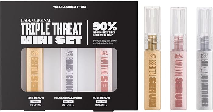 Babe Original Triple Threat Mini Set, Lash & Brow Serums, 3-Pack | Amazon (US)