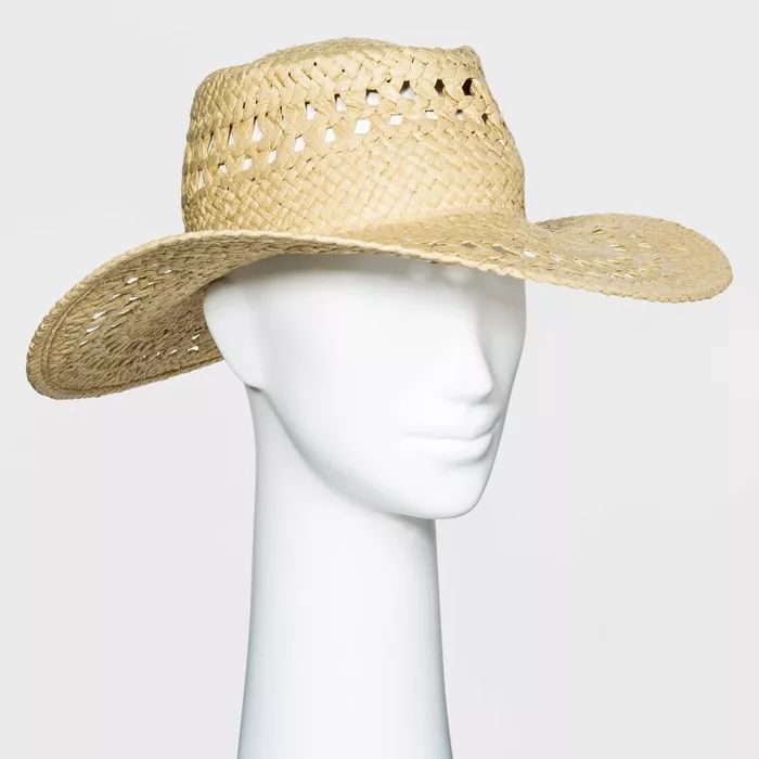 Women's Packable Woven Straw Boater Hat - Universal Thread™ Natural | Target