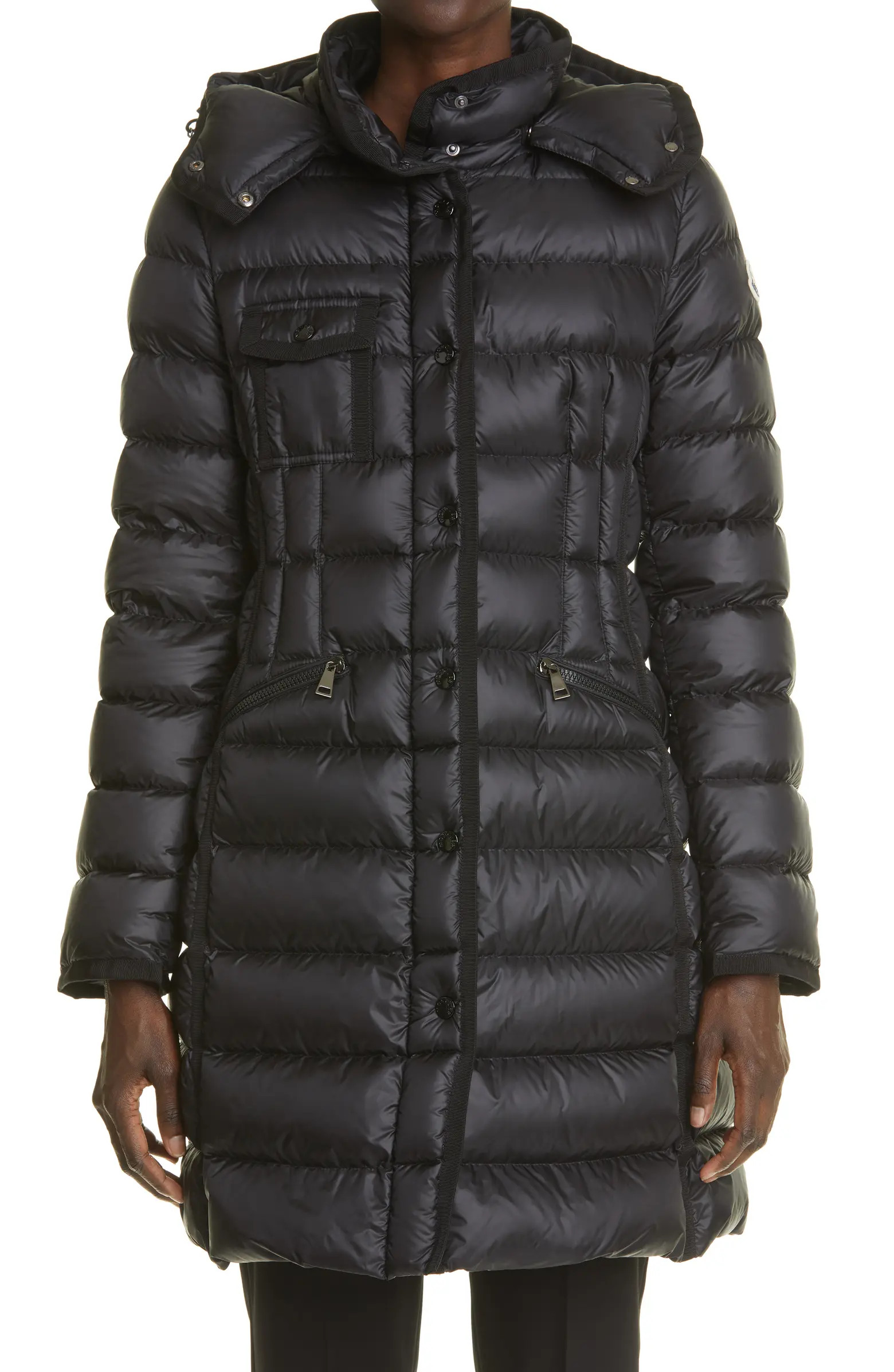 Moncler Hermine Grosgrain Trim Quilted Down Puffer Coat | Nordstrom | Nordstrom