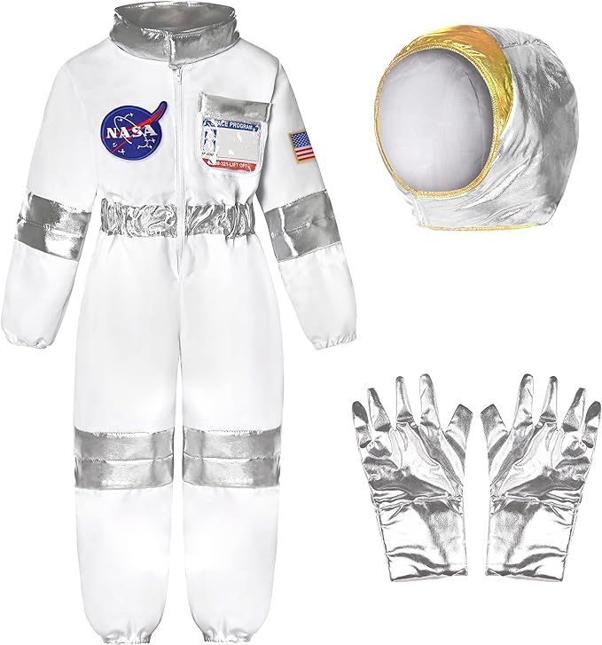 NASA Pilot Costume for Kids Astronaut NASA Costume for Boys Girls Space Jumpsuit | Amazon (US)