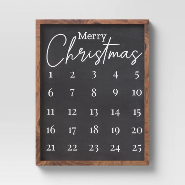 14" x 18" Christmas Calendar Framed Wall Print Vintage Black - Threshold™ | Target