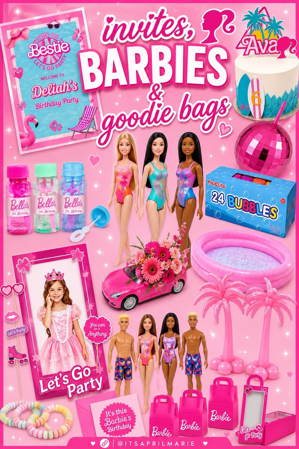 Barbie themed party invites, Barbies & goodie bags! 🩷🌸🩵😍🎉 #LTKparty #LTKpoolparty #LTKBarbie #LTKpink #LTKBarbieParty #LTKToddlerGirls #LTKmom #LTKbirthday #LTKkidsbirthday

#LTKKids #LTKmomlife #LTKHome