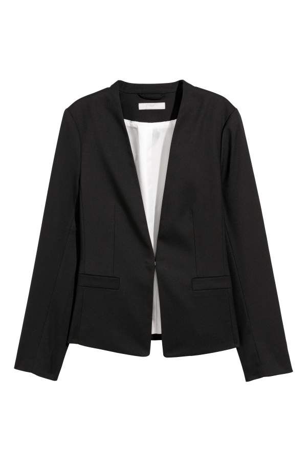 H & M - Blazer ohne Revers - Schwarz - Damen | H&M (DE, AT, CH, NL, FI)