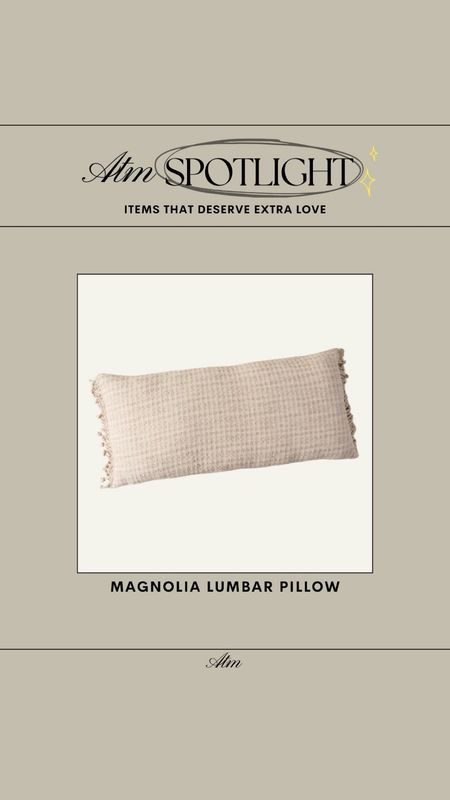 ATM Spotlight - Magnolia Lumbar Pillow // such a great Spring refresh pillow for bedding & only $88!

lumbar pillow, magnolia home, spring pillow refresh, affordable home decor, affordable pillow, lumbar pillow, bedding idea, bedding styling, bed styling 

#LTKfindsunder100 #LTKhome