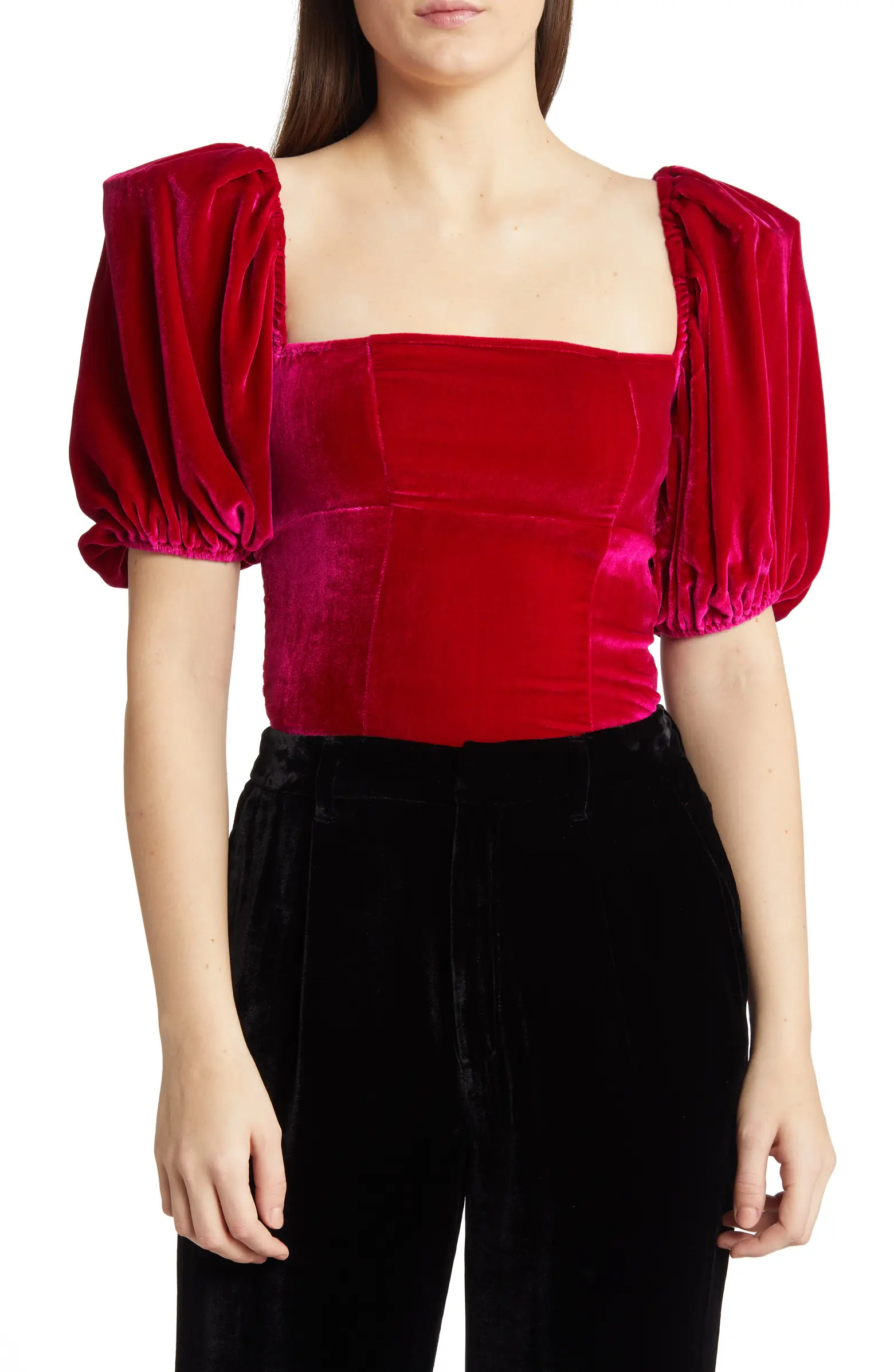 Reformation Luka Velvet Crop Top | Nordstrom | Nordstrom