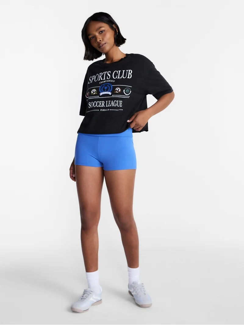 No Boundaries Foldover Shorts, 2.25" Inseam, Women's XXS-XXL | Walmart (US)