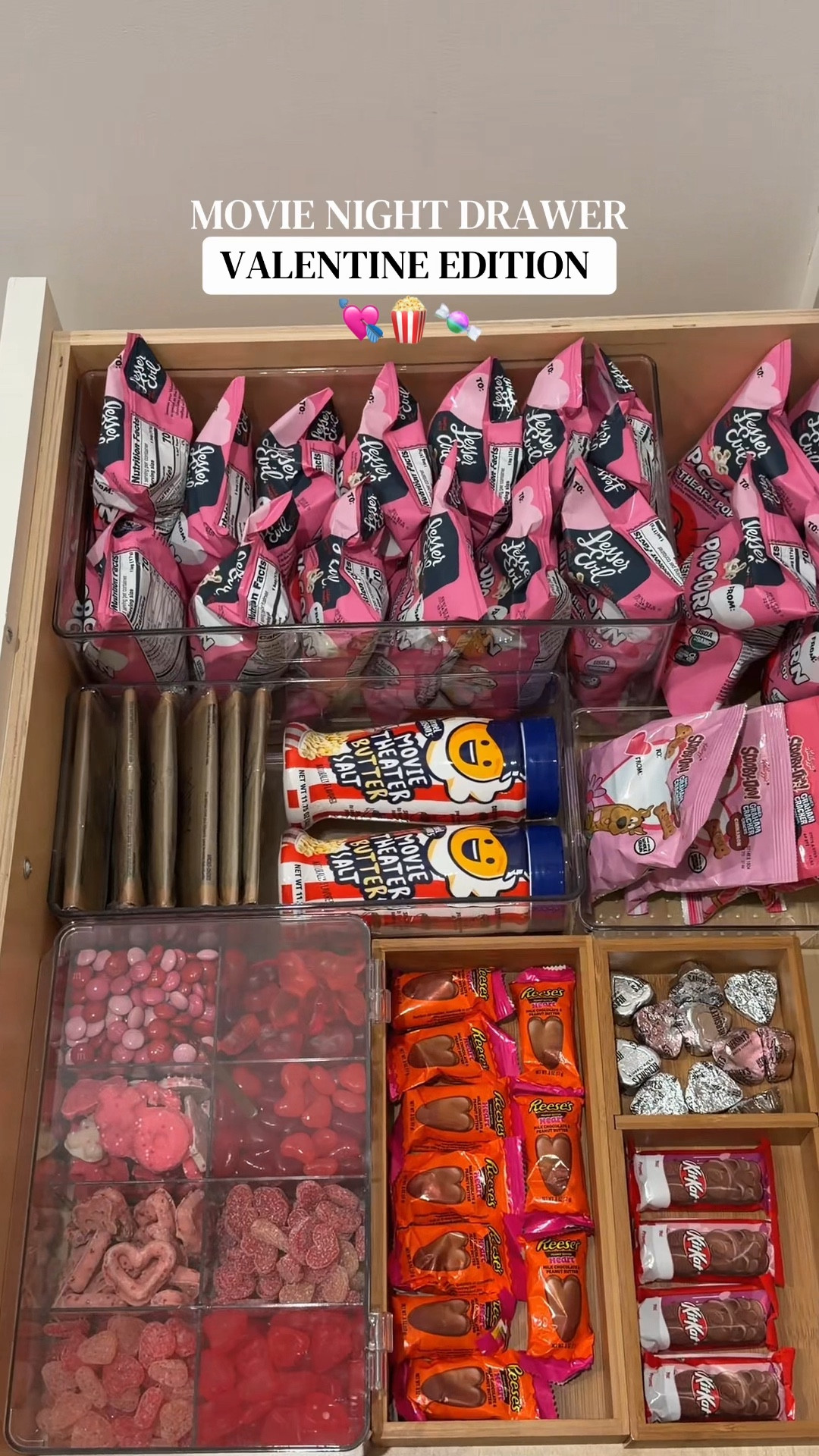 A little movie night pantry drawer glow-up for Valentine’s Day 💖 

#pantryorganization #valentinesdayideas #homedecor #momlife #amazonfinds

#LTKHome #LTKValentine #LTKmomlife
