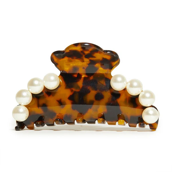 TORTOISE MEDIUM PEARL CLAW CLIP | LELE SADOUGHI