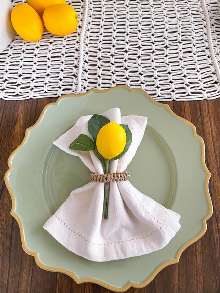 Simple and easy summer dining table decor. 





Summer placements, lemon decor, macrame table runner, amazon table decor, boho table runner, amazon home, summer table decor, summer table centerpiece  

#LTKhome #LTKSeasonal #LTKstyletip #LTKfindsunder50