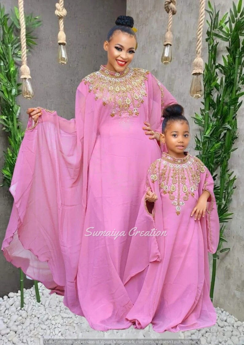 Abaya Dress African attire Evening Moroccan Dubai Bedded Kaftan Arabian Plus Size Abaya Fancy Dre... | Etsy (US)