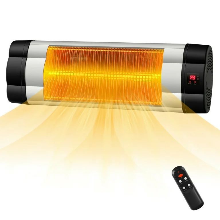Gymax 1500W Infrared Patio Heater Wall-Mounted Electric Heater with Remote Control | Walmart (US)