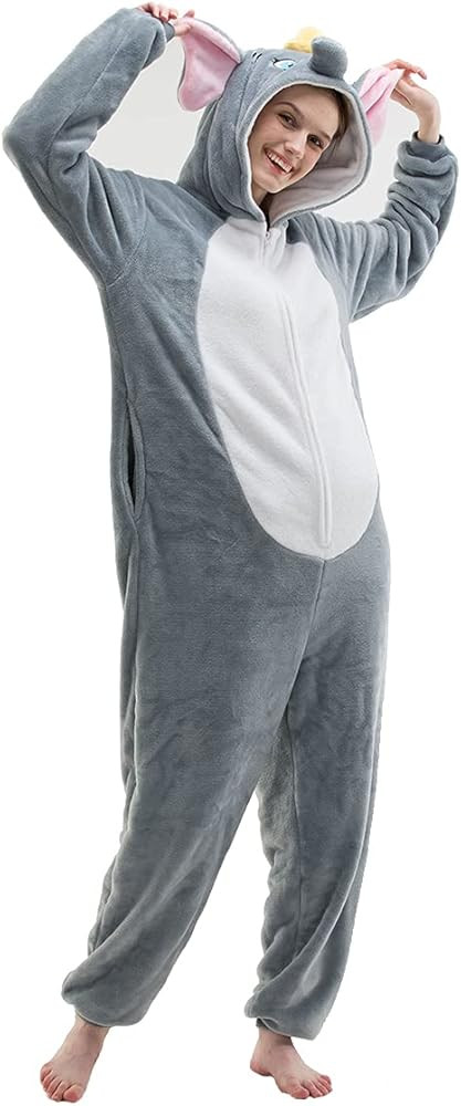 Fitted Unisex Adult Bear Onesie Pajamas, Halloween Sherpa Women's Cosplay Animal One Piece Costume | Amazon (US)