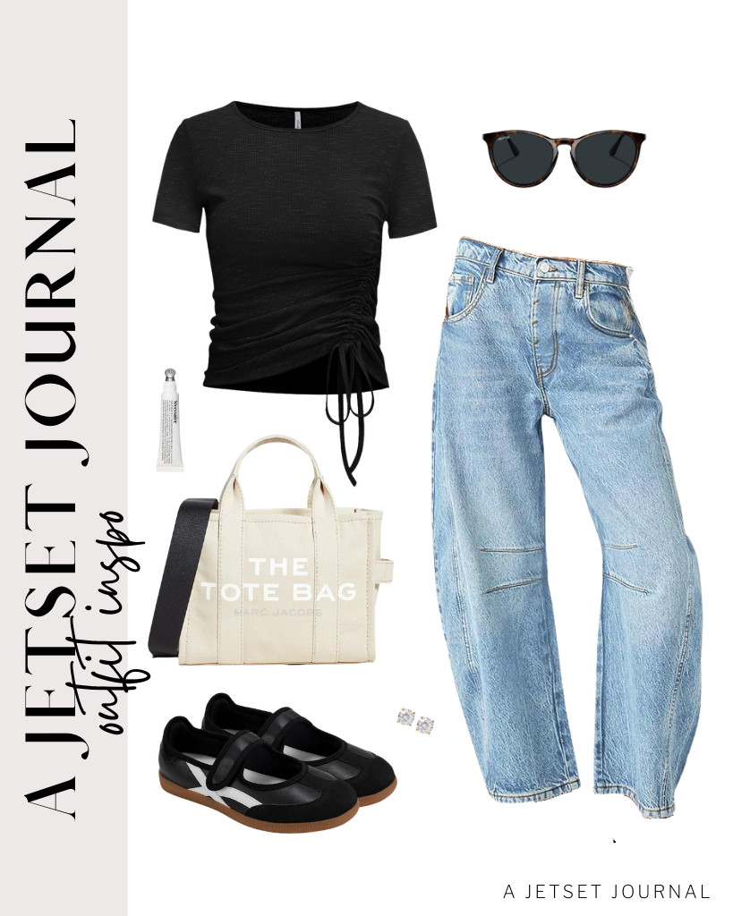 Another casual outfit that is easy to style is this black ruched-side top and barrel jeans. You can use Project Cloud’s sneakers and tote bag for your stuff. Don’t forget to add these earrings from PAVOI to complete the look.

#LTKSeasonal #LTKSaleAlert #LTKTravel


 

 