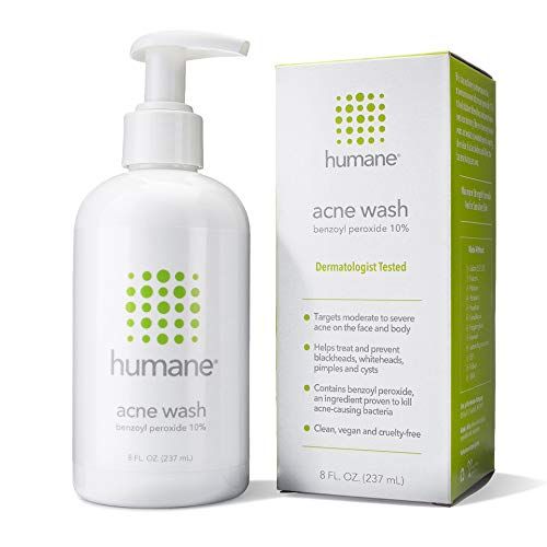 Humane Maximum-Strength Acne Wash - 10% Benzoyl Peroxide Acne Treatment for Face, Skin, Butt, Bac... | Amazon (US)