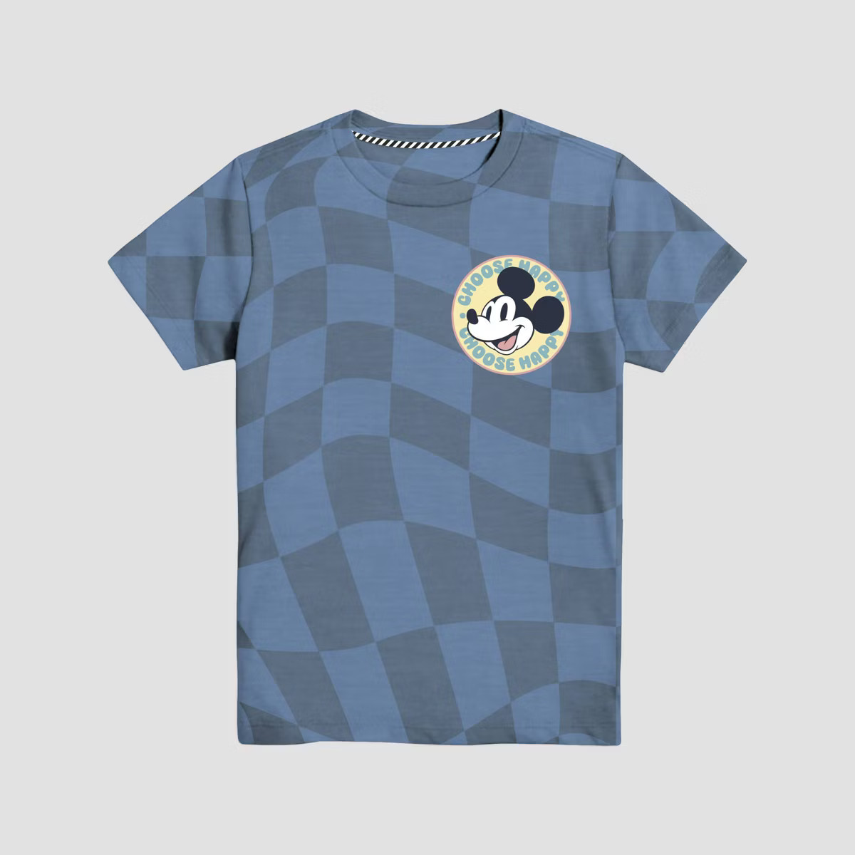Toddler Boys' Disney Mickey Mouse Choose Happy Short Sleeve Graphic T-Shirt - Gray/Blue | Target