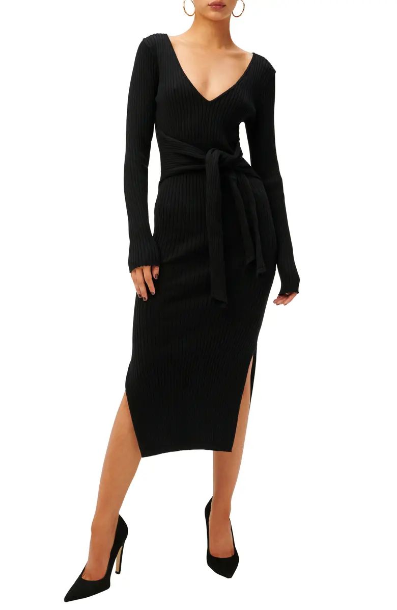 Long Sleeve Belted Body-Con Dress | Nordstrom