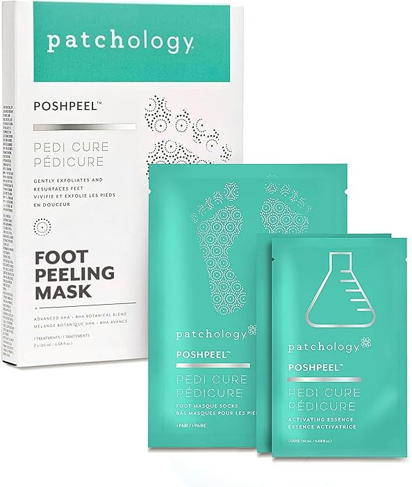 Patchology PoshPeel Pedi Cure - Foot Peel Mask Soak Treatment, Feet Peeling Mask, Pedicure Bootie... | Amazon (US)
