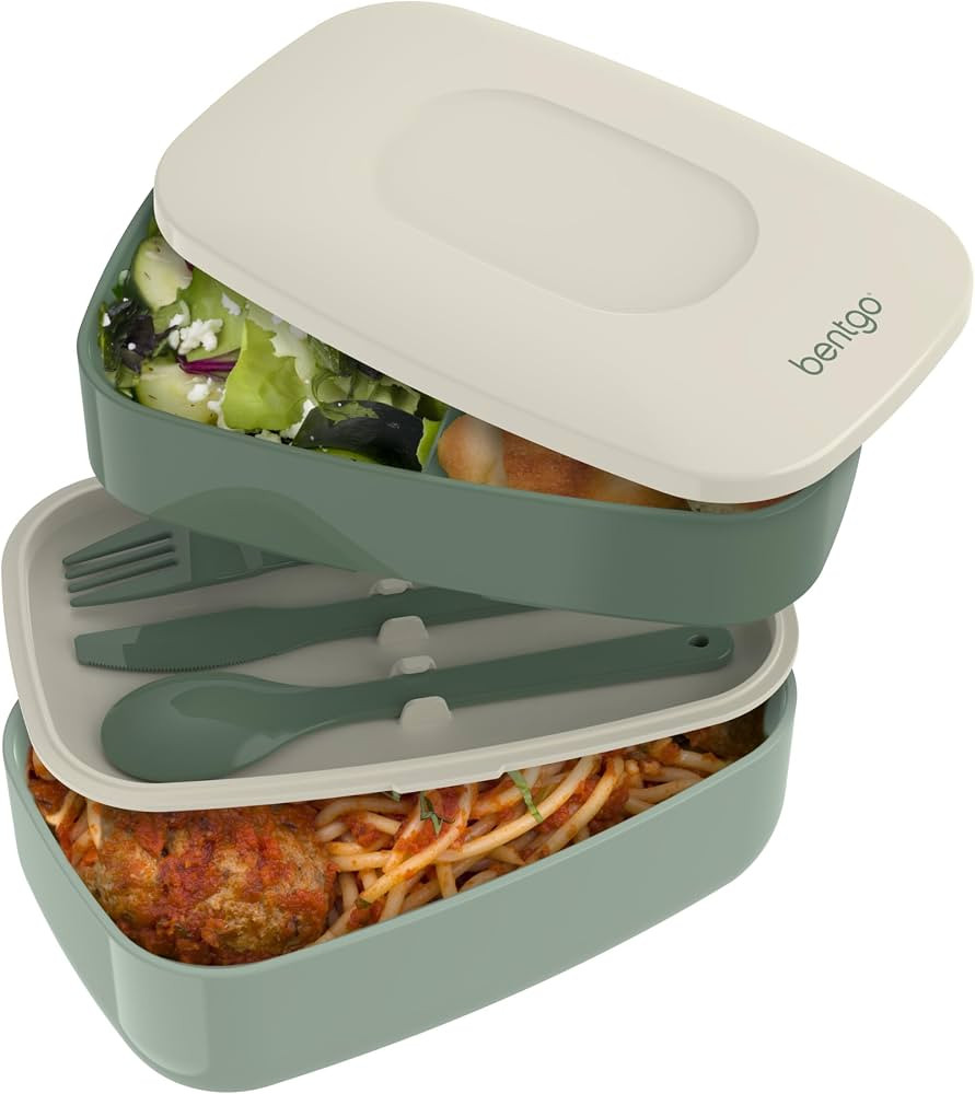 Bentgo Classic - Adult Bento Box, All-in-One Stackable Lunch Box Container with 3 Compartments, P... | Amazon (US)