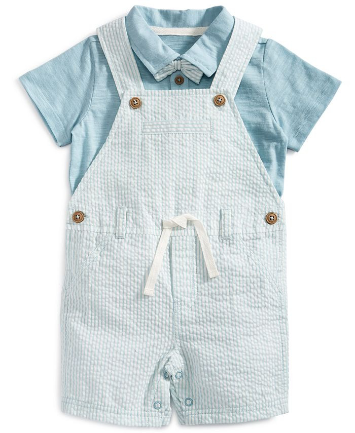 First Impressions Baby Boys Seersucker Shortall Set, Created for Macy's & Reviews - Sets & Outfit... | Macys (US)