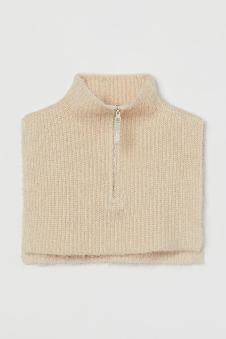 Rib-knit Turtleneck Collar - Light beige - Ladies | H&M US | H&M (US + CA)