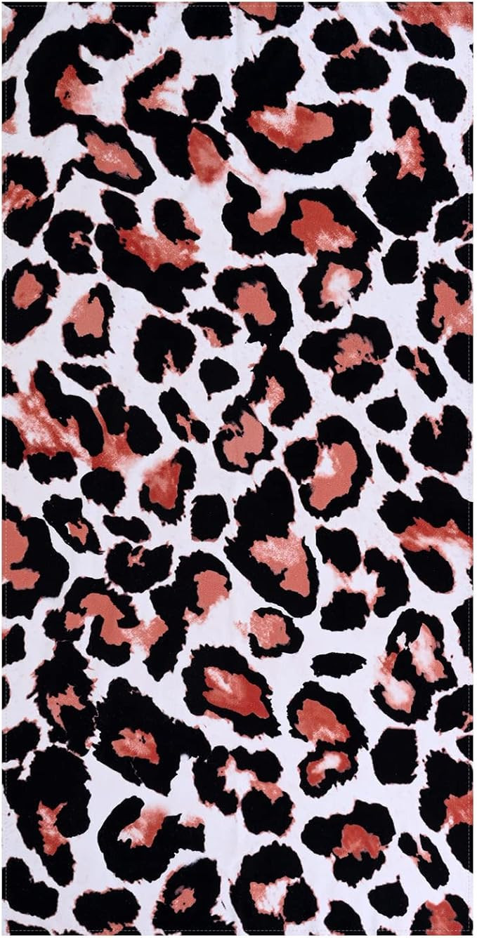 LIVILAN Small Leopard Cheetah Print Beach Towel, 24”x48”, Microfiber, Lightweight, Thin, Quic... | Amazon (US)