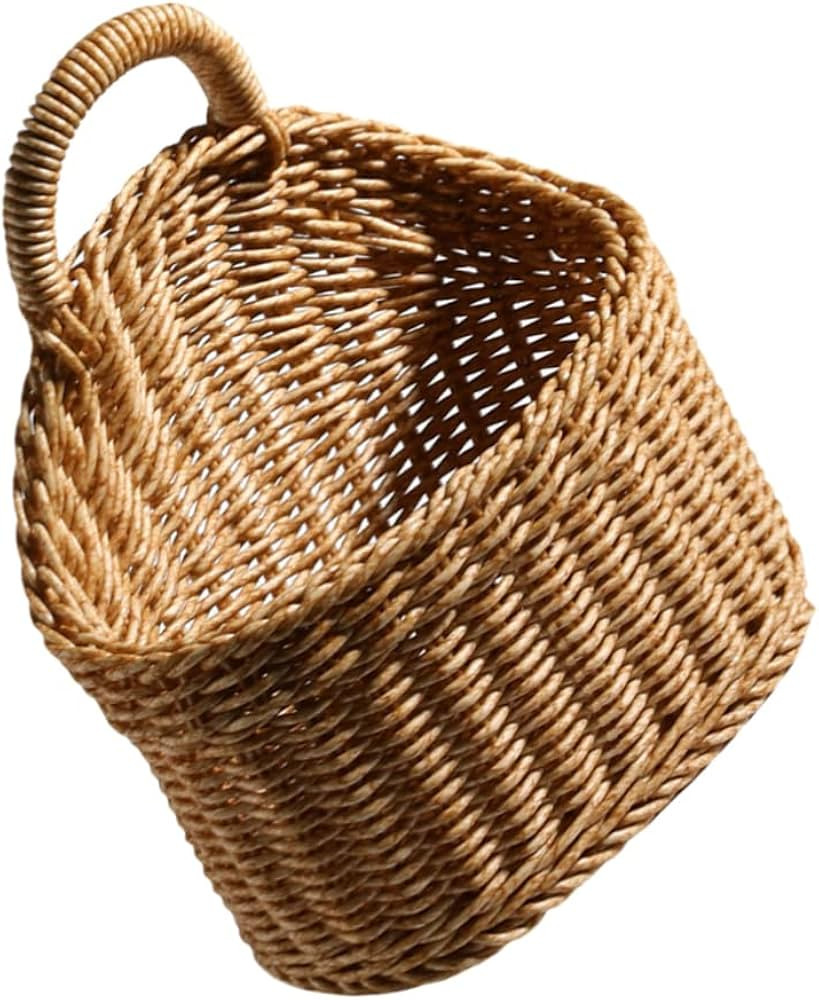 Ipetboom Woven Wall Hanging Basket: Rustic Wicker Garlic Baskets Potato Onion Storage Fruit Flowe... | Amazon (US)