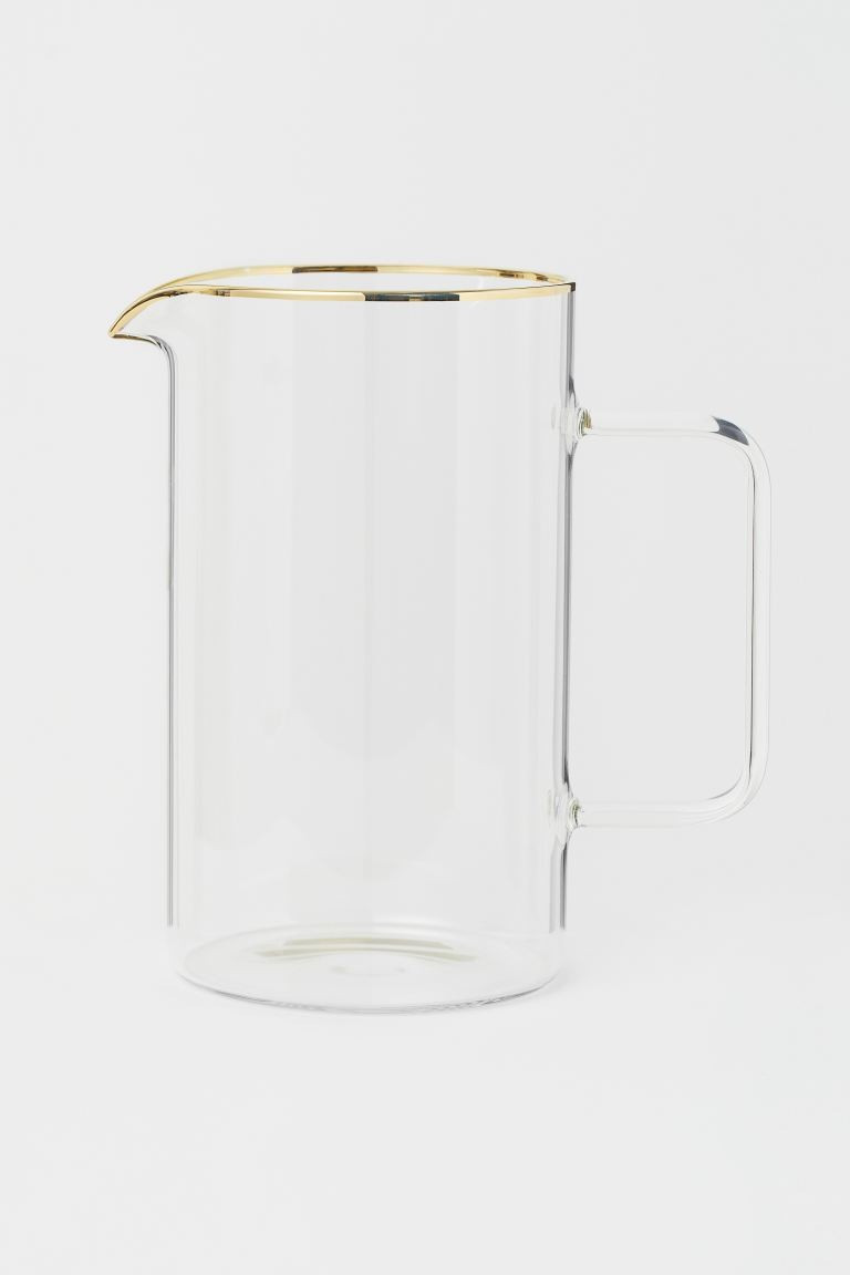 Gold-colored-rim Glass Pitcher | H&M (US, CA, MX)