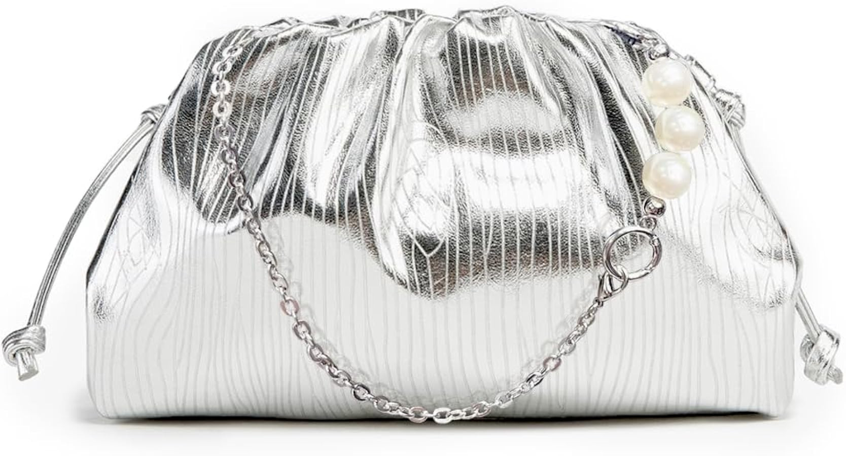 Dumpling Bag for Women,Sparkly Evening Clutch Purses Cloud Crossbody Bag for Girl,Ruched Shoulder... | Amazon (US)