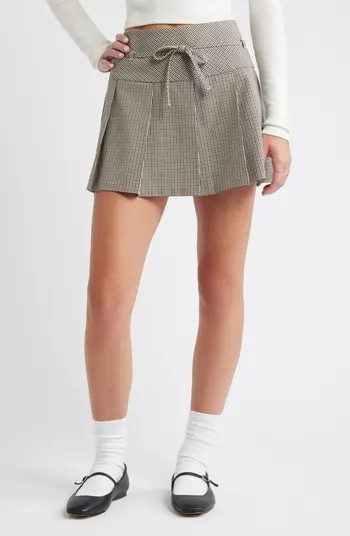 Pleated Belted Plaid Minskirt | Nordstrom