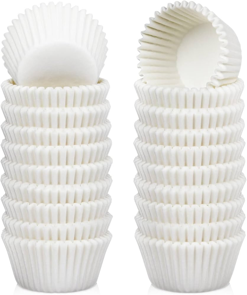 Caperci 500 Count Mini Cupcake Liners White Muffin Liners Greaseproof No Smell Small Cupcake Wrap... | Amazon (US)