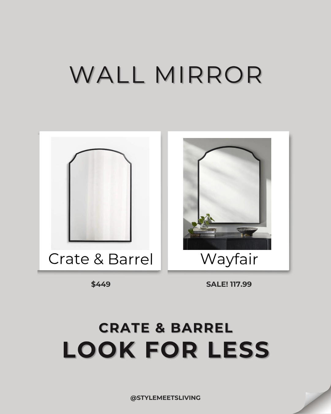 Save vs splurge, and this mirror is so close to the Wayfair version! It gives the same classic, timeless look as the Crate & Barrel Emmy mirror for way less.

Crate and Barrel mirror dupe, Emmy mirror dupe, arched mirror, Wayfair mirror, wall mirror decor, entryway mirror, bathroom mirror, home decor finds, designer look for less, affordable mirrors 

 #LTKHome #LTKSaleAlert