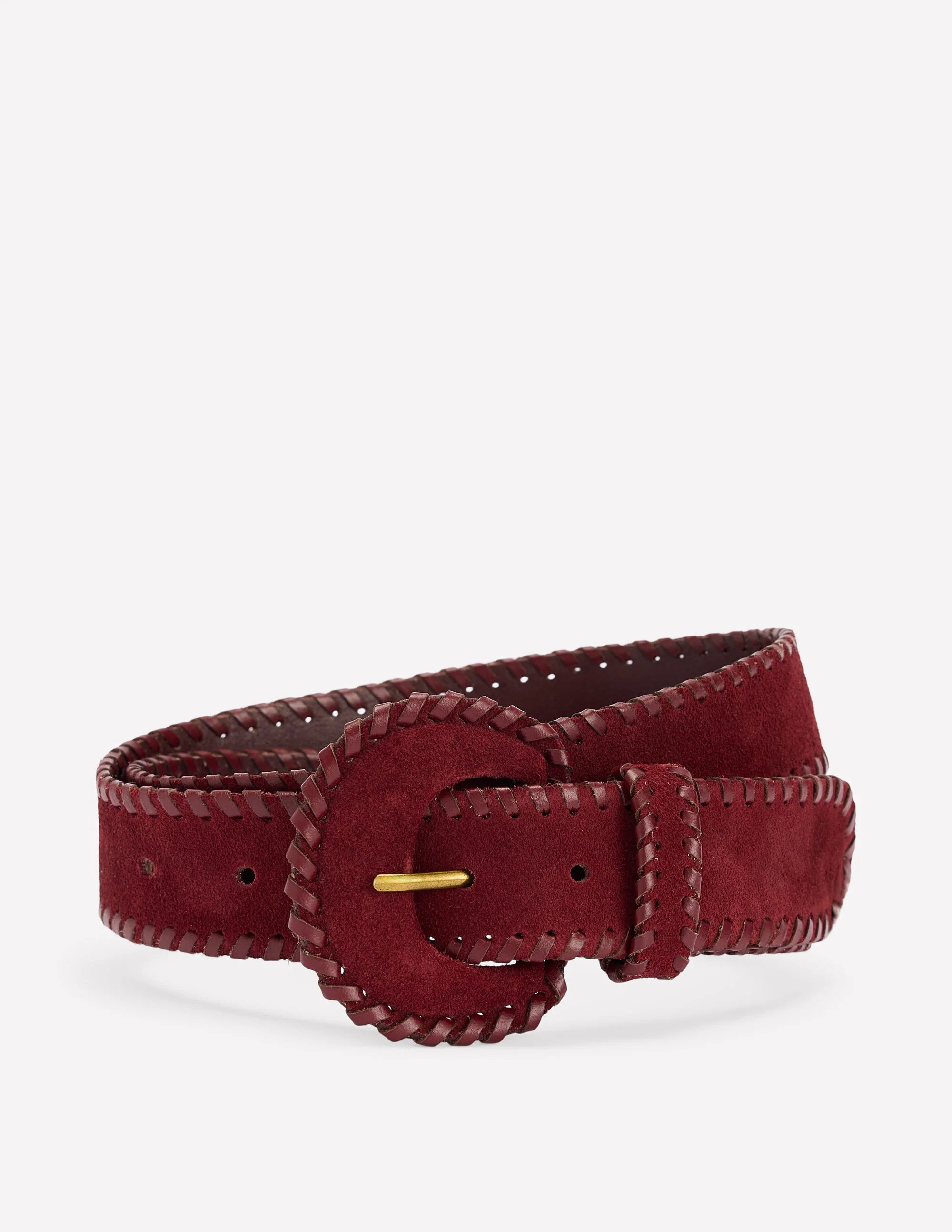 Covered Whipstitch Belt-Oxblood | Boden UK