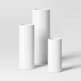 3pc Vase Set Ceramic Cylinder White | Walmart (US)