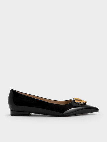 Black Gabine Patent Leather Ballerinas | CHARLES & KEITH | Charles & Keith US