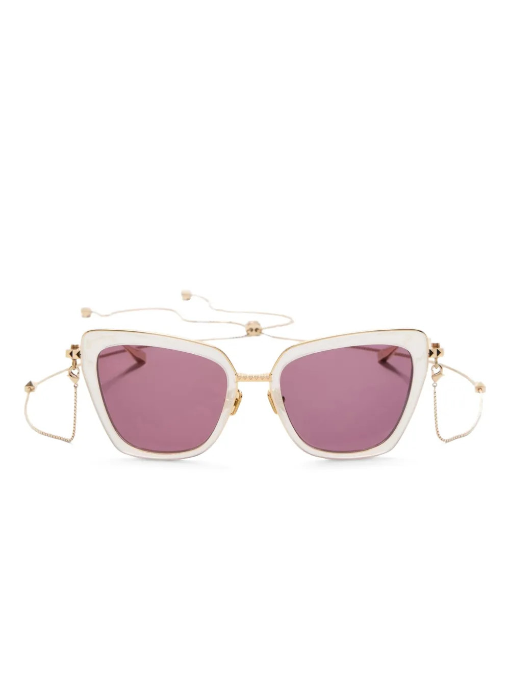 VALENTINO GARAVANI EYEWEAR VLS165 B Chain Sunglasses | White | FARFETCH | Farfetch Global