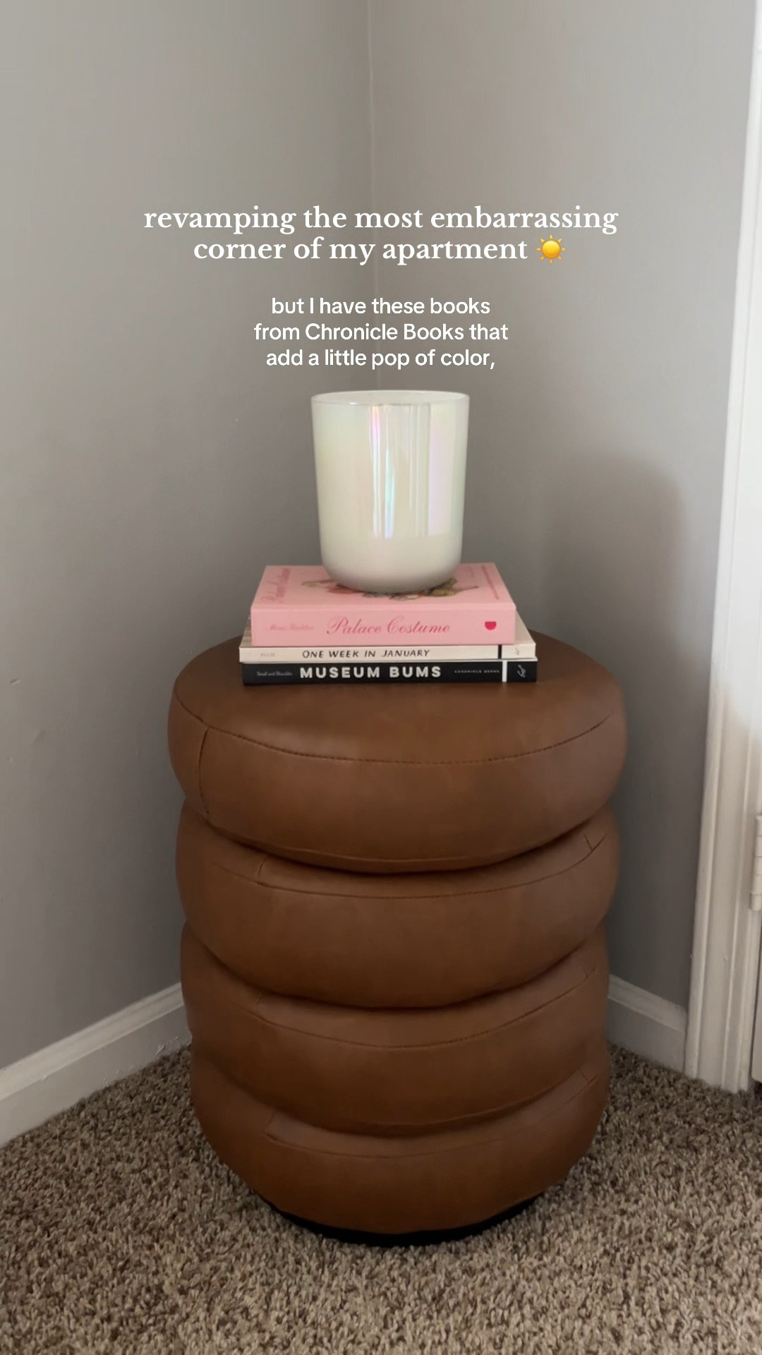 style a messy corner of my apartment with me! grabbed this wayfair ottoman for under $100 and loving so far 

#LTKHome
