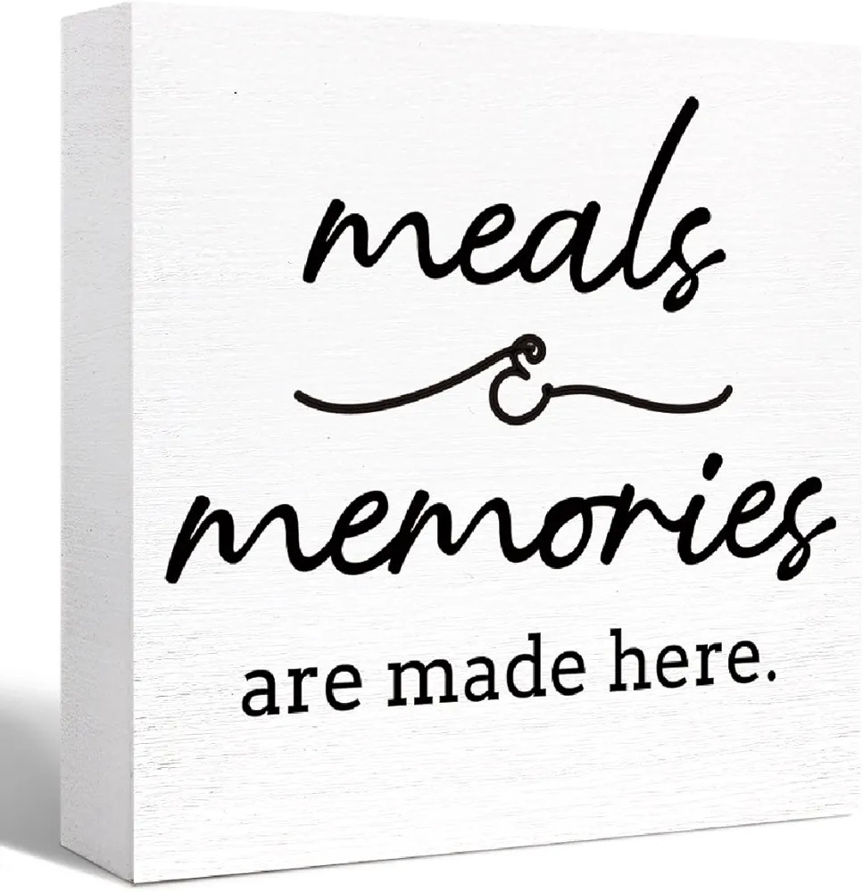Kitchen Wood Box Signs,Meals and Memories are Made Here Kitchen Wood Block Signs with Sayings for... | Amazon (US)