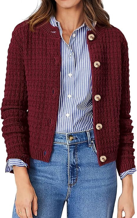 PrettyGarden Women's Cotton Knit Cardigan Sweater, Sizes S-2XL | Walmart (US)