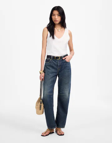 The Darted Barrel-Leg Jean in Danver Wash | Madewell