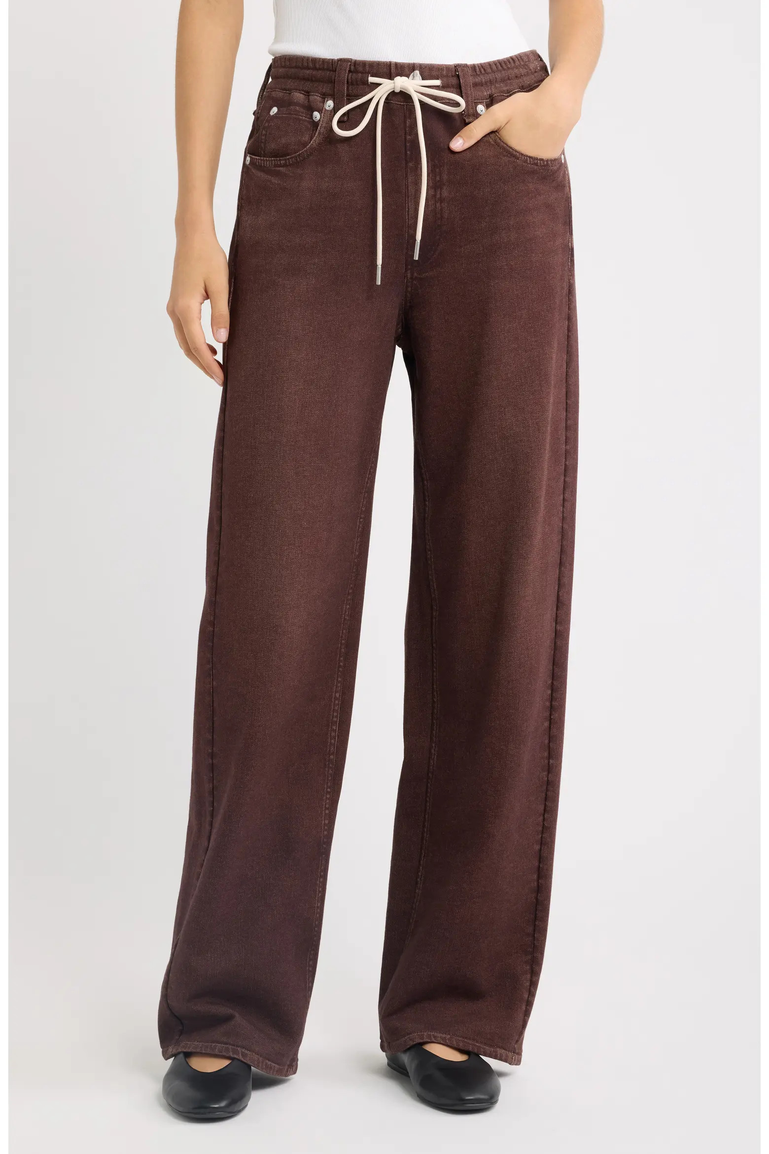 rag & bone rb Miramar Pull-On Wide Leg Cotton Terry Sweatpant Jeans (Women) | Nordstrom | Nordstrom