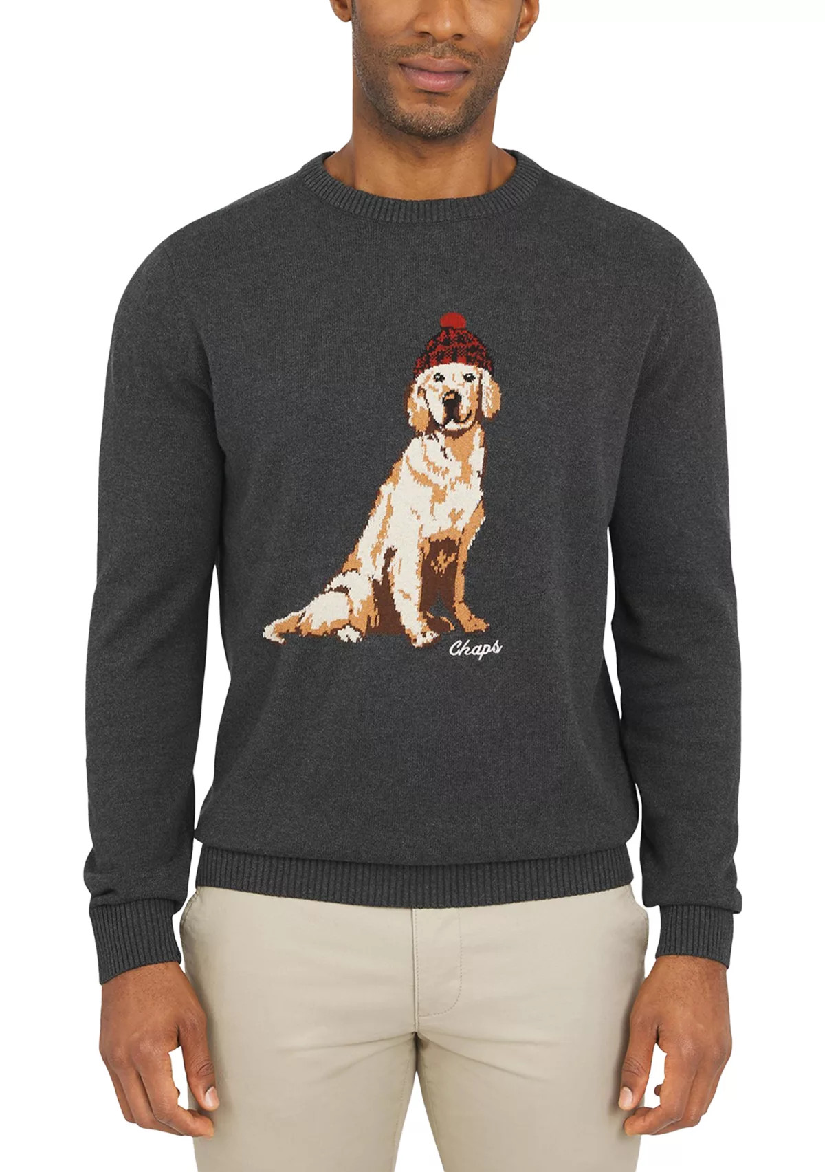 Men's Winter Dog Crew Neck Graphic Sweater | Belk