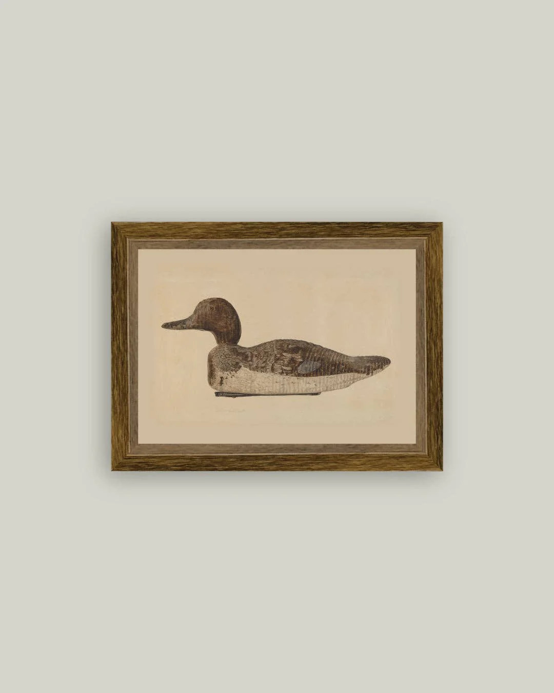 11x15 Wooden Duck Decoy Framed Antique Art | Linen & Clove