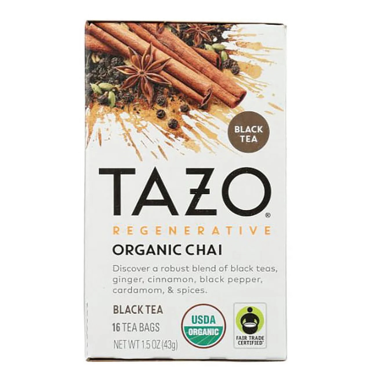 TAZO Tea Bag Regenerative Organic Chai 16 Count Box | Walmart (US)