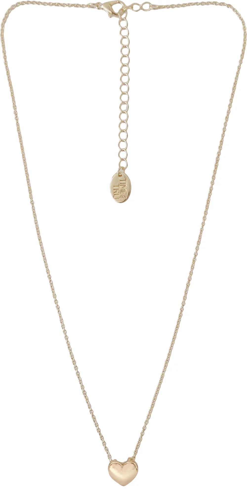 Time And Tru Gold-Tone Heart Necklace | Walmart (US)