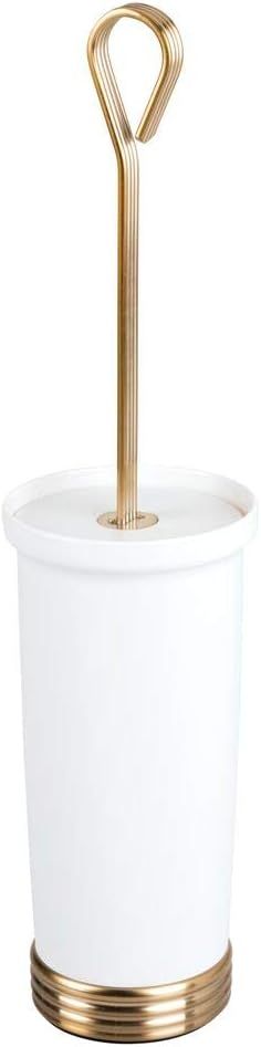 mDesign Compact Freestanding Plastic Toilet Bowl Brush and Holder for Bathroom Storage, Decorativ... | Amazon (US)