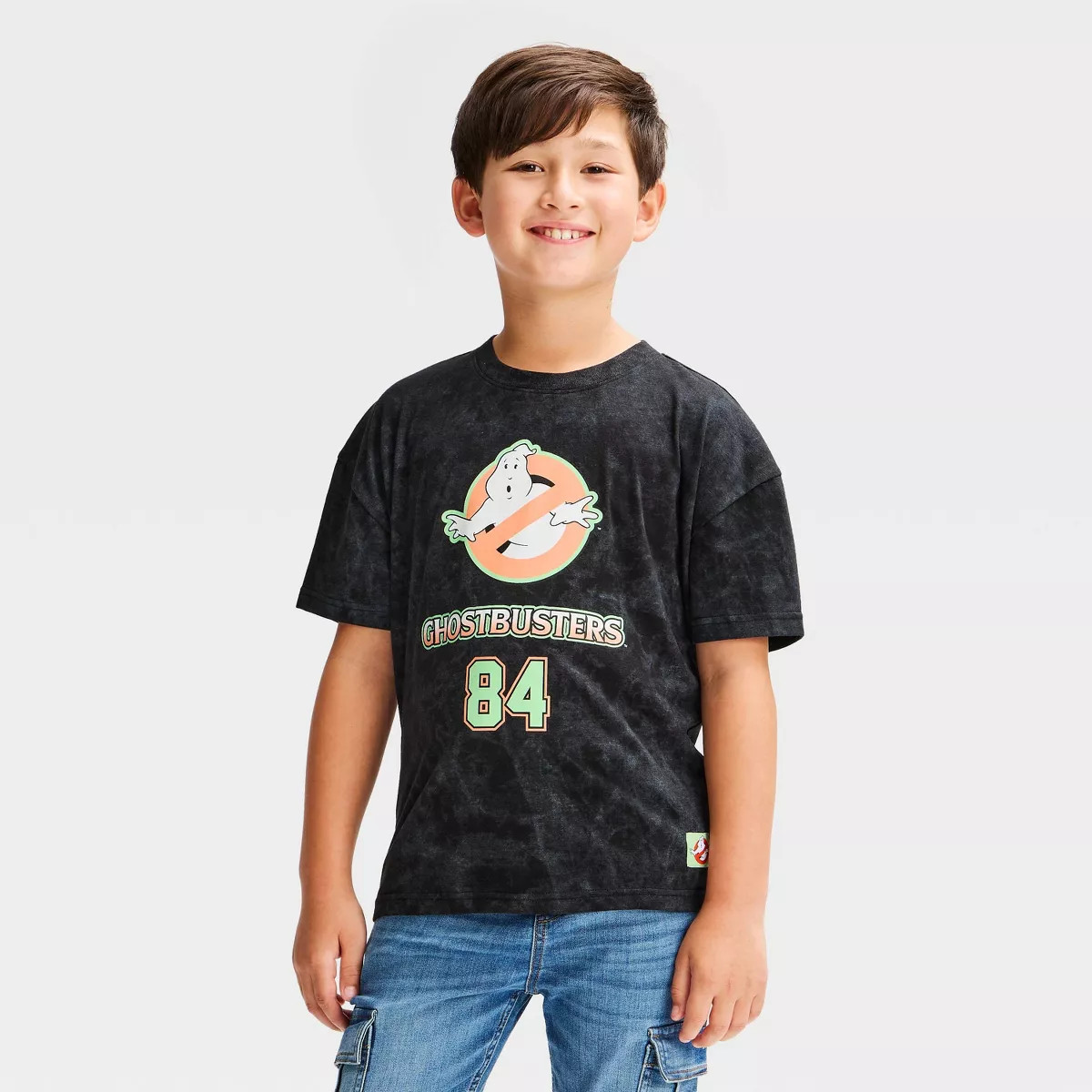 Boys' Ghostbusters Short Sleeve Halloween Front & Back Graphic T-Shirt - Black XS | Target
